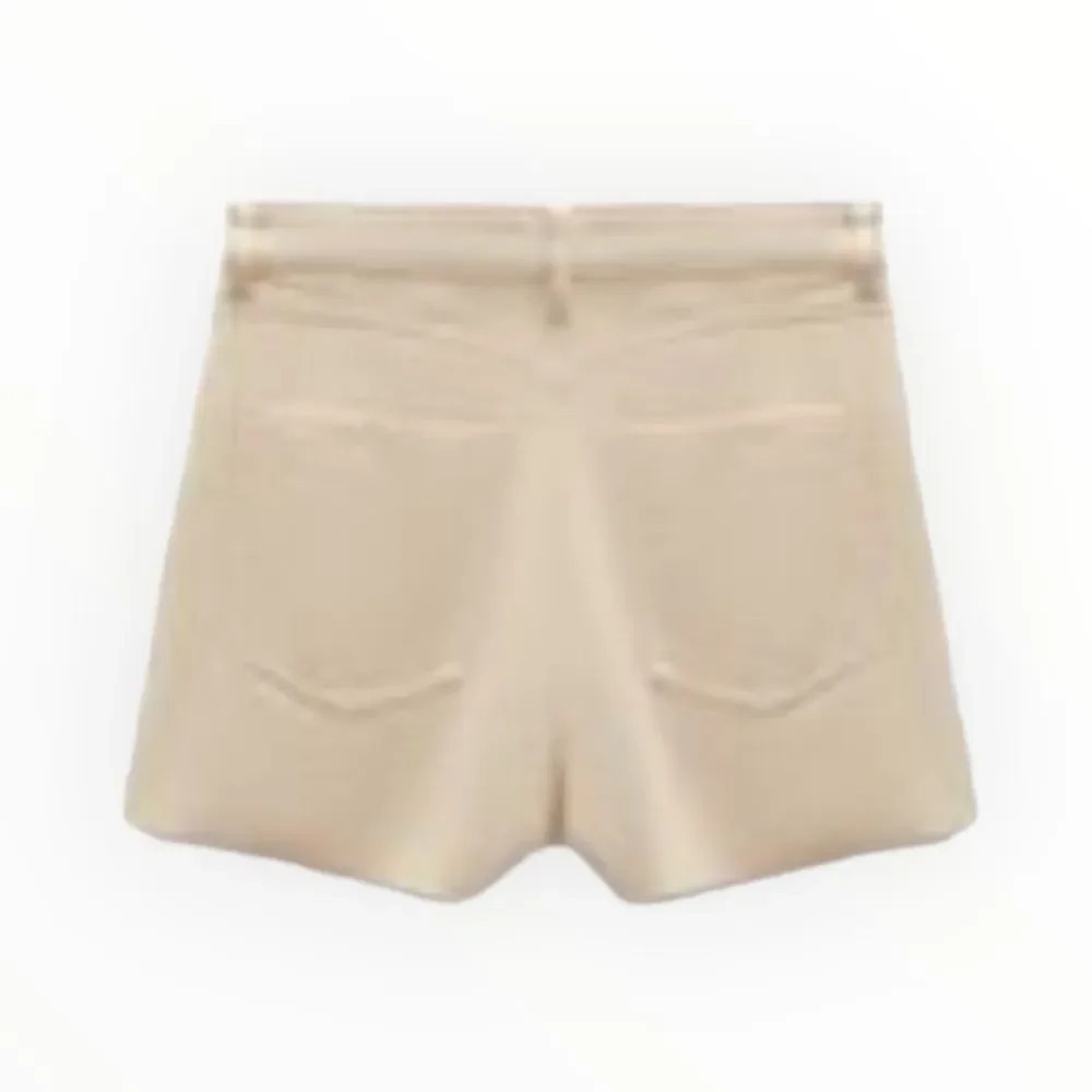 ZARA Ecru Faux Suede High Waist Shorts NWT Size 6 / 28 - Picture 3 of 8